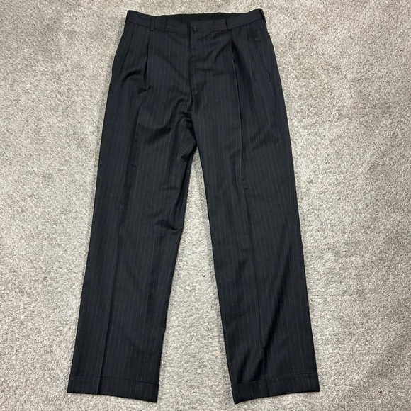 Brooks Brothers Suit 43R Pants 34X31 Charcoal Gray Pinstripe 2-Piece Wool Set - Picture 11 of 16